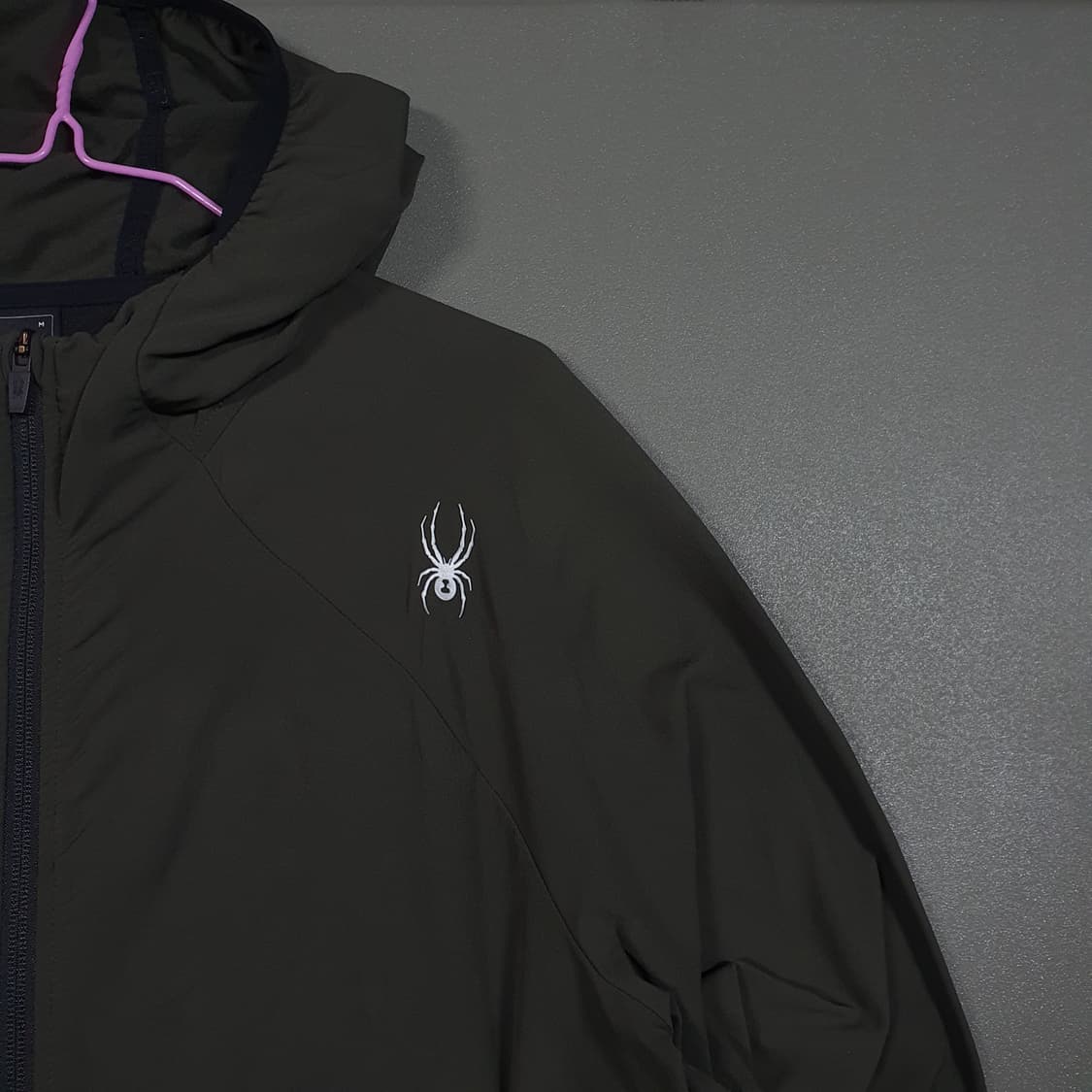 스파이더 신형 22FW 러닝 프로웹 후드 집업 바람막이 나일론 자켓 카키 상품이미지3