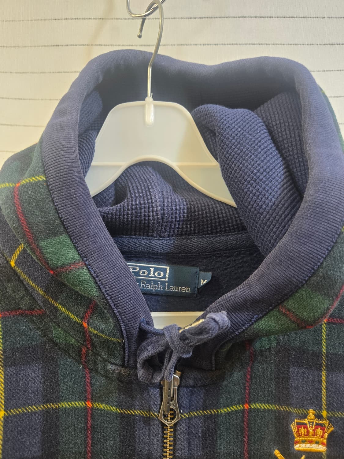 폴로 랄프로렌 타탄 체크 후드집업 M 상품이미지2
