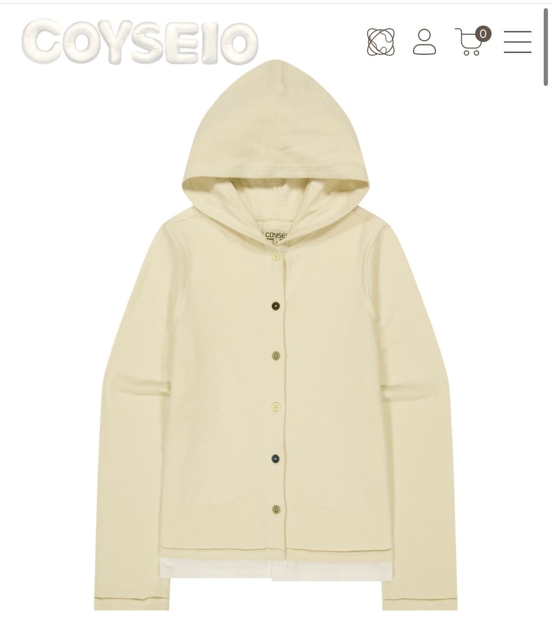 코이세이오 투폴드 버튼업 후드 아이보리 상품이미지2