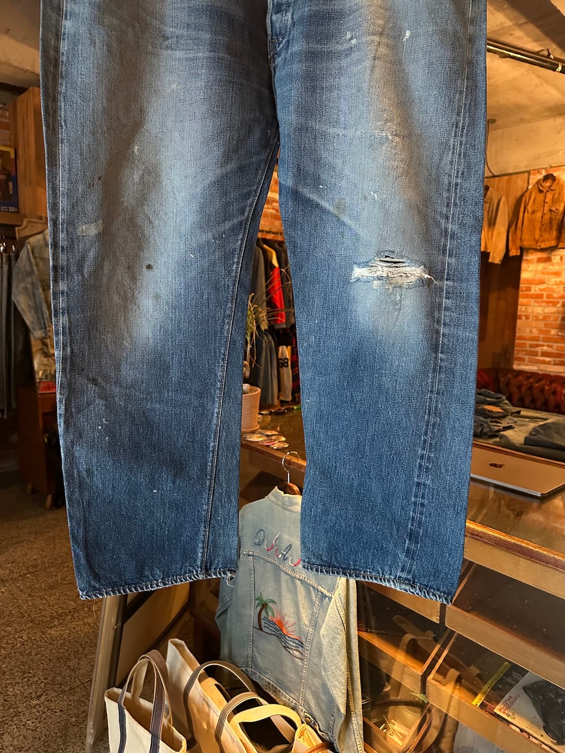 빅사이즈 70s USA 빈티지 리바이스 501 66전기 셀비지 데님 팬츠 상품이미지3