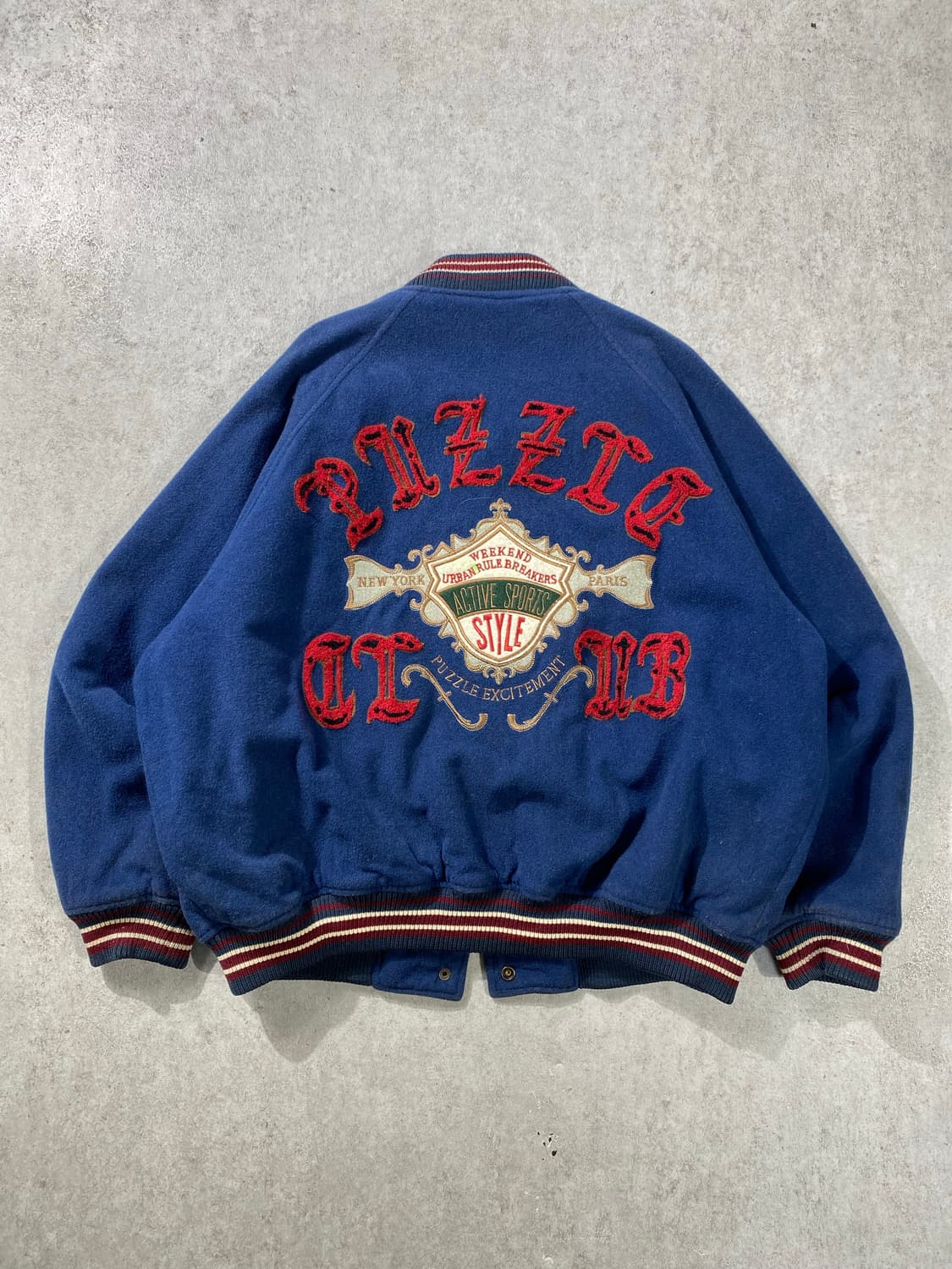 [95-100] 90s Fun Puzzle 빈티지 울 바시티자켓 상품이미지5