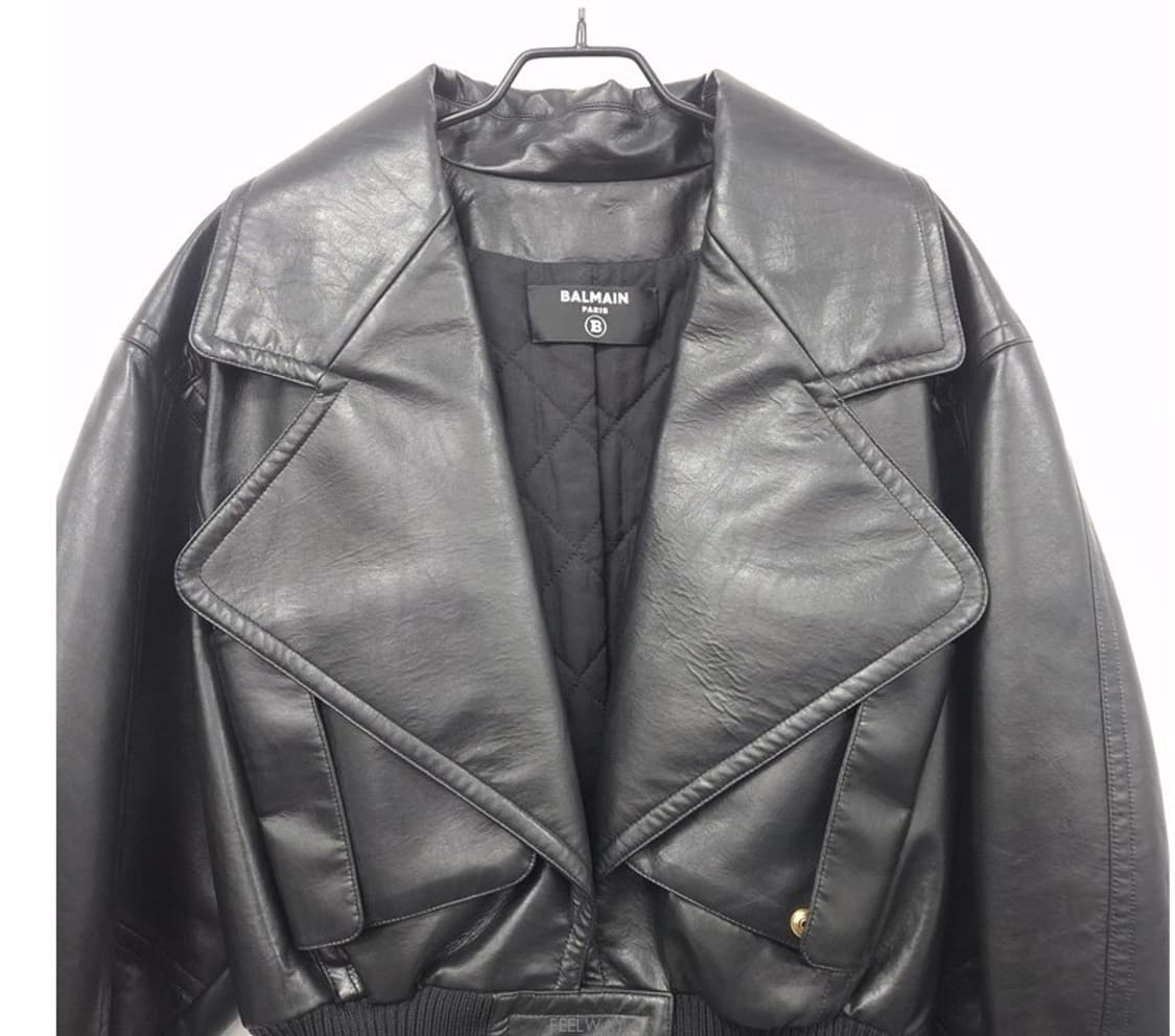 런웨이패션쇼 발망)Cropped faux lea 가죽자켓 점퍼 숏쟈켓 상품이미지3