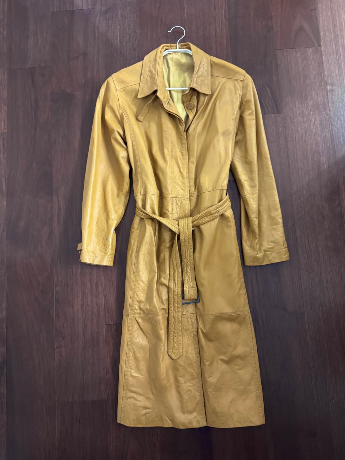 머스타드 양가죽 롱 코트 상품이미지1