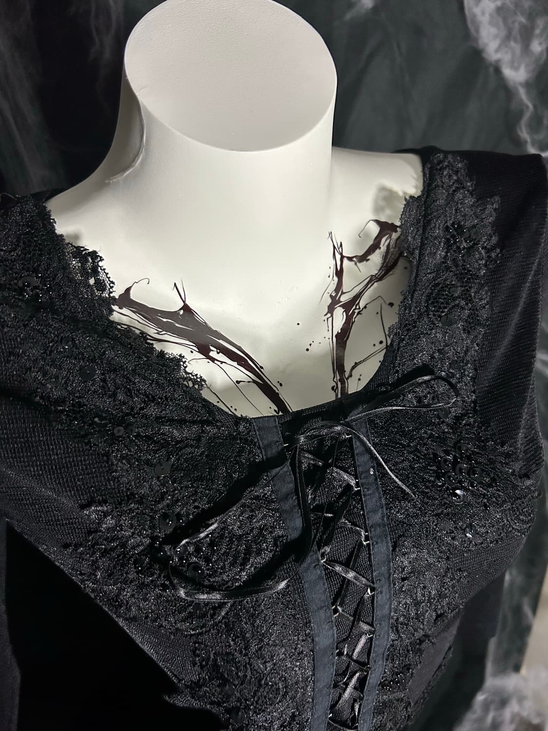 black lace fairy eyelet sleeve 상품이미지2