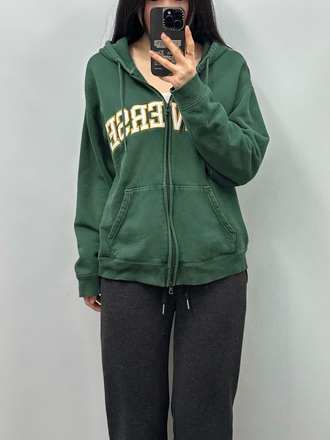 컨버스 y2k 와투케 스펠아웃 그린 후드집업 상품이미지1