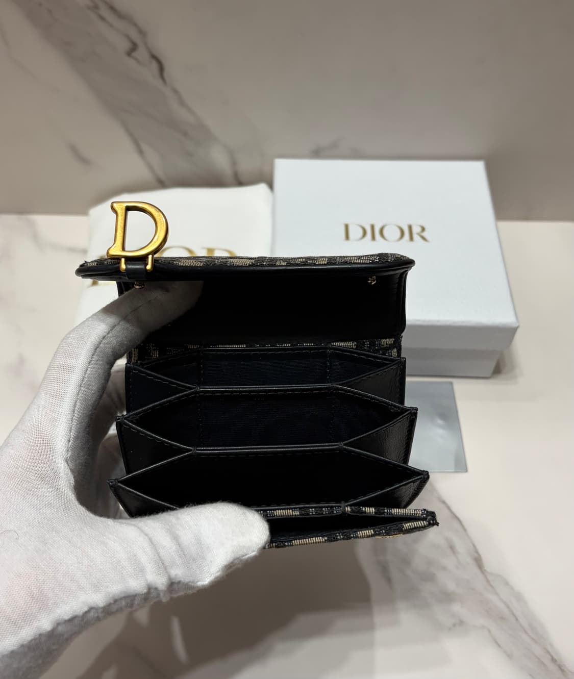 [정품] 디올 오블리크 새들 아코디언 카드지갑 상품이미지4