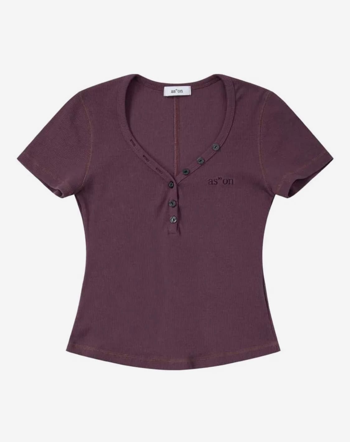 애즈온 리프 버튼 반팔 퍼플 LEAF BUTTON T / PULPlE 상품이미지3