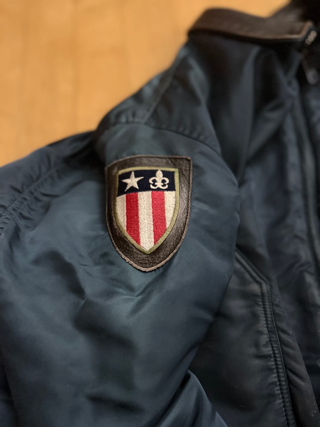 [알파인더스트리] 00s FLT 45/P 가죽카라 패치 항공점퍼 (L) 상품이미지5