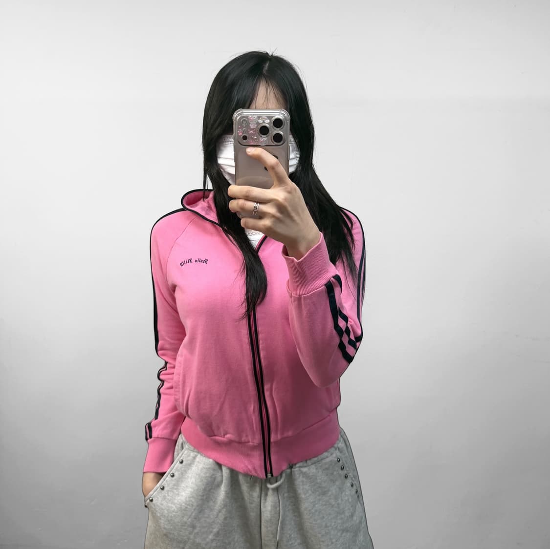 헬로키티 갸루 펑크 후드집업 핑크 상품이미지1