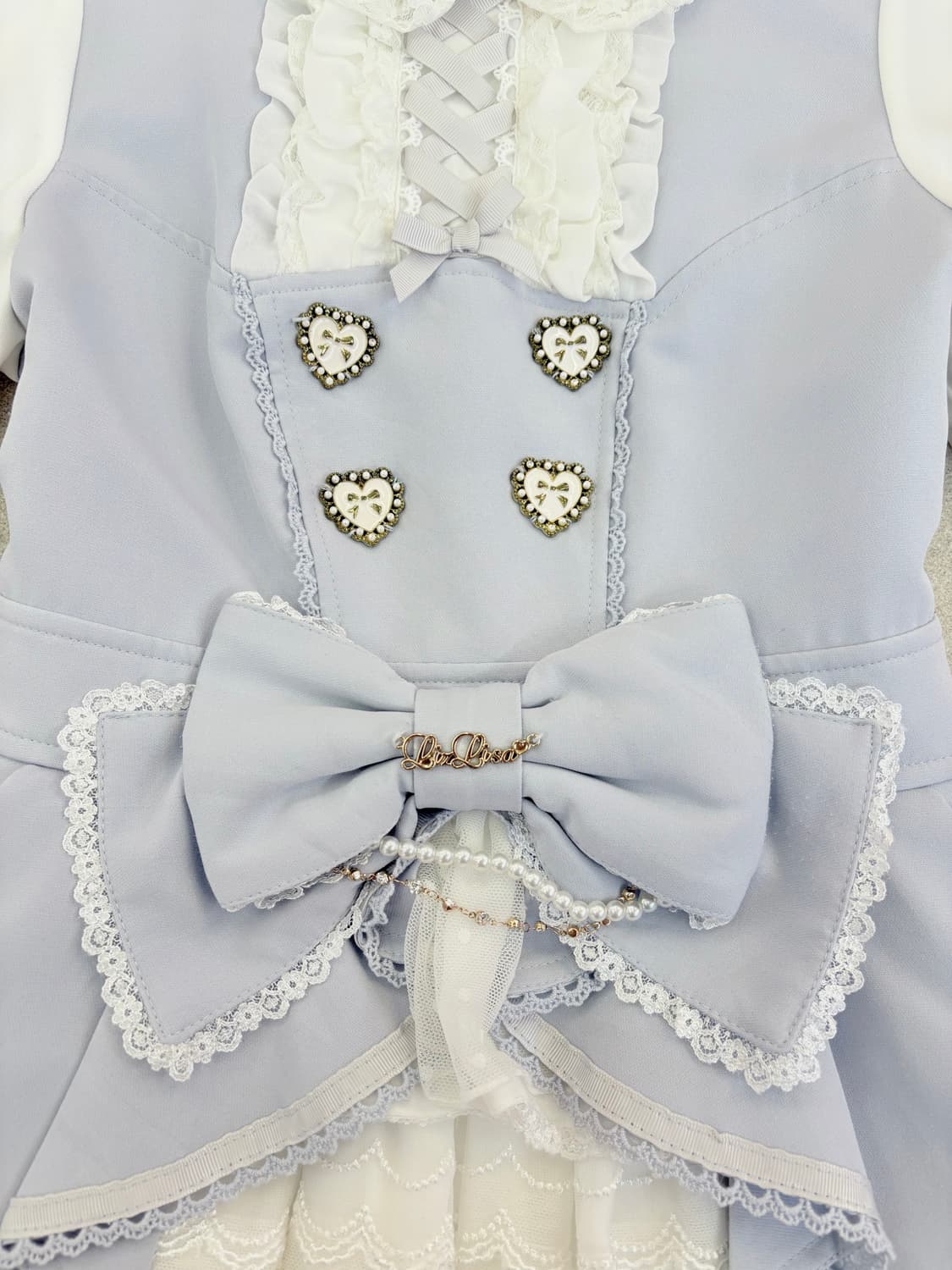 리즈리사 하늘 하트리본 원피스 상품이미지3