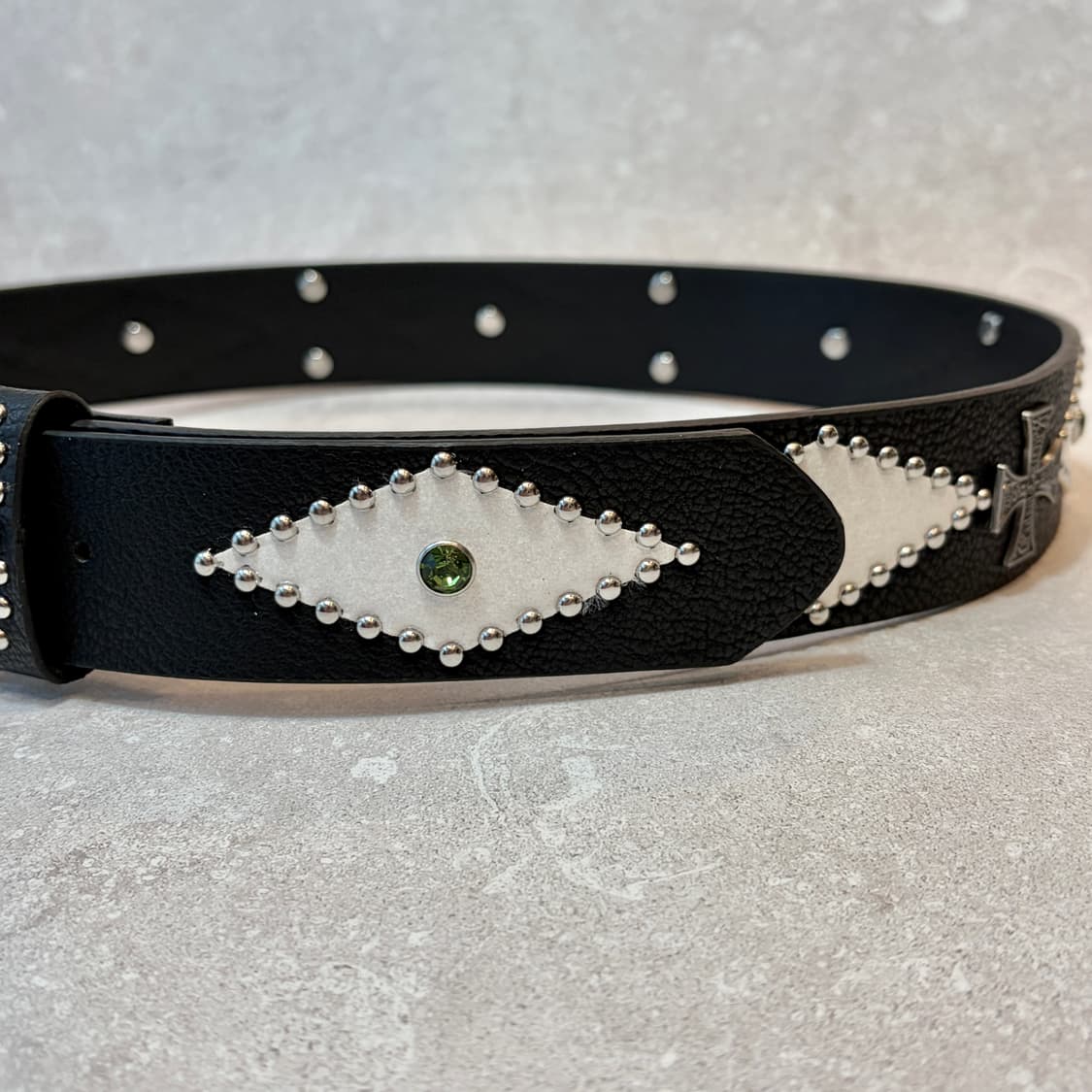 Oribell 에스닉 다이아 크로스 스터드y2k 웨스턴 가죽 벨트 상품이미지6