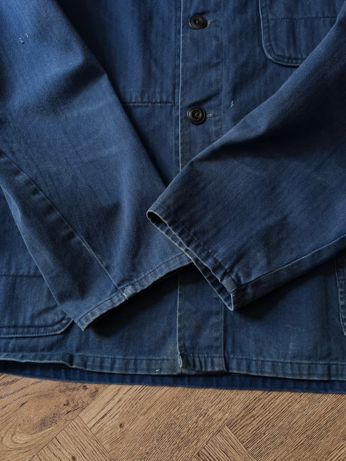[L]90's Pionier사 빈티지 페이딩 HBT 프렌치 워크 자켓 상품이미지6