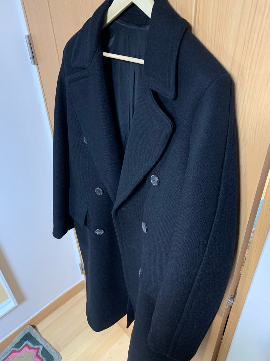 아미 AMI 남성 더블 코트 블랙 48 상품이미지4