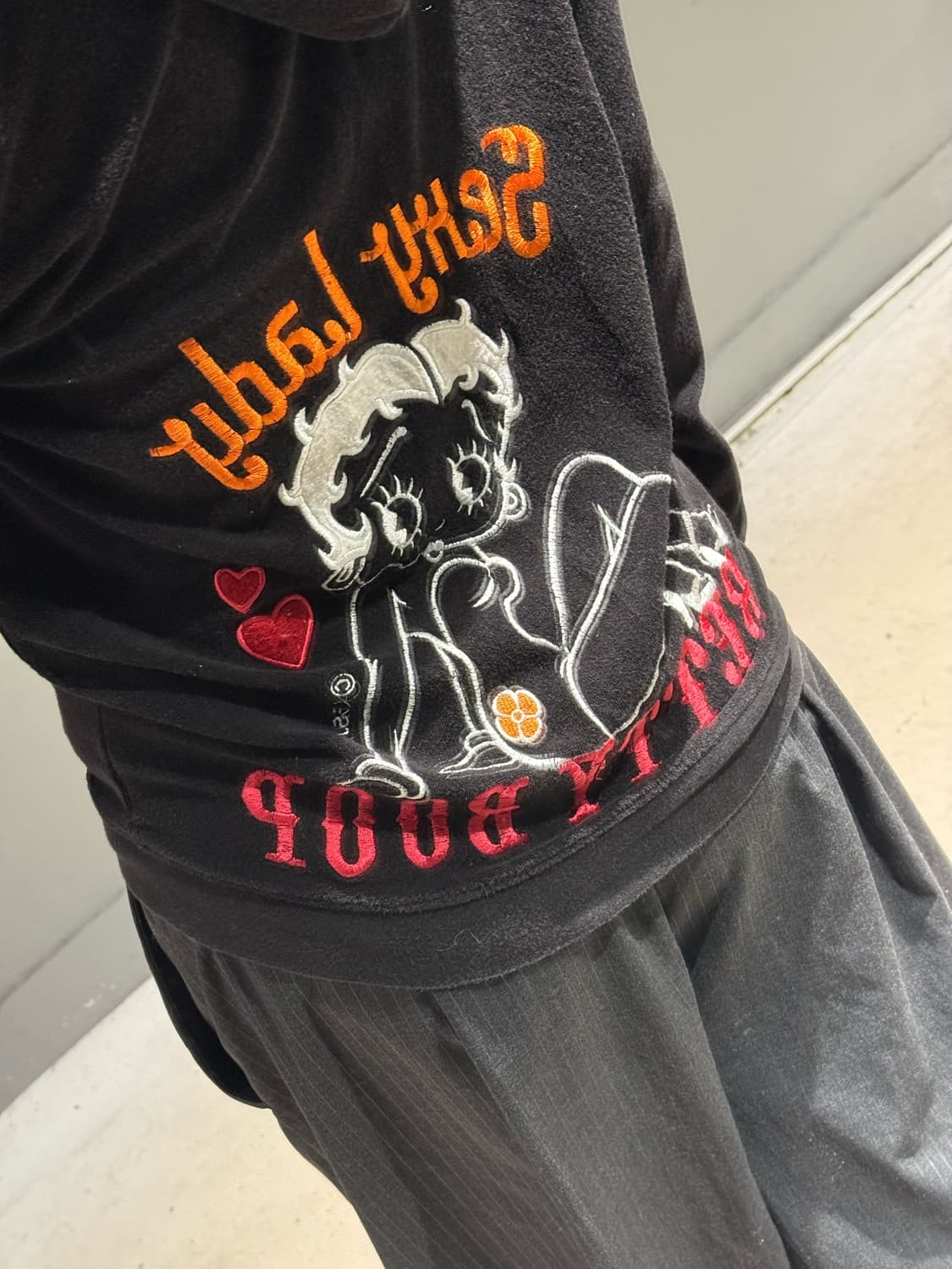 Betty Boop side line detail hood zip-up 상품이미지4