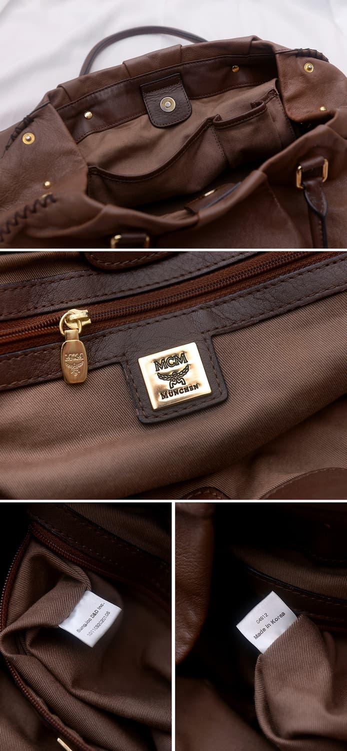 MCM 브라운 카프스킨 셔링 레더 토트백.보스턴백 상품이미지10