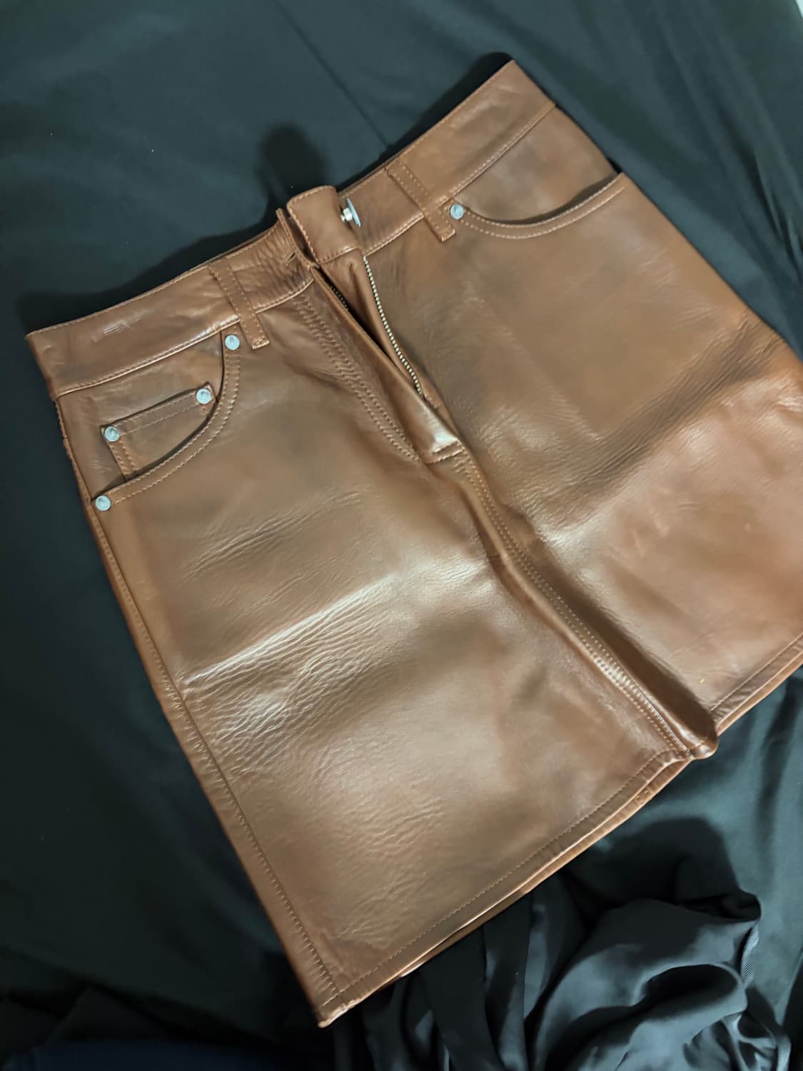 CalvinKlein 가죽스커트 상품이미지1