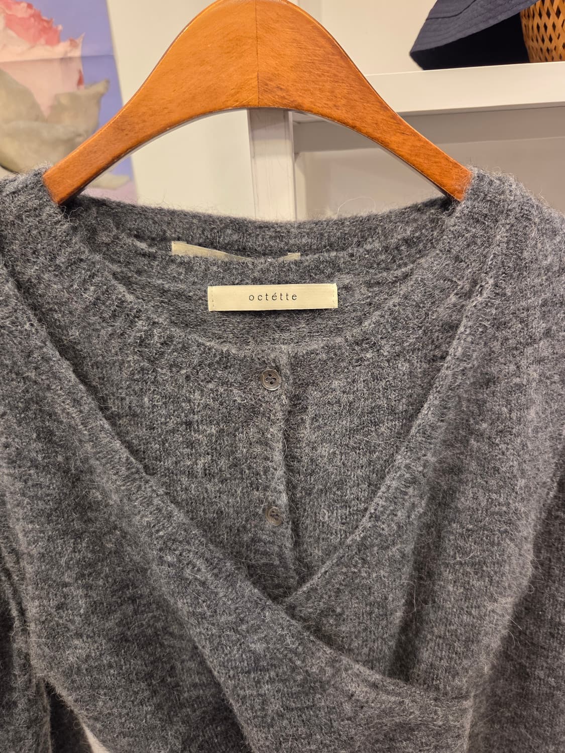 (새상품) octette 오떼뜨 알파카 혼방 울 가디건 베스트 세트 상품이미지2