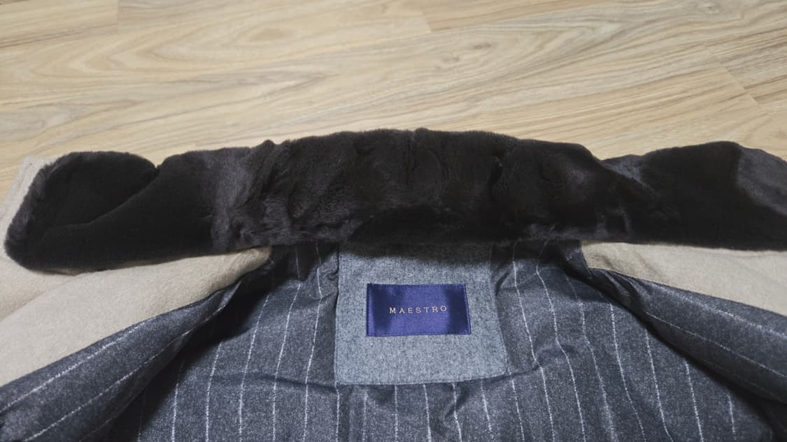 마에스트로 탈착퍼 베이지 캐시미어 구스다운점퍼 상품이미지9