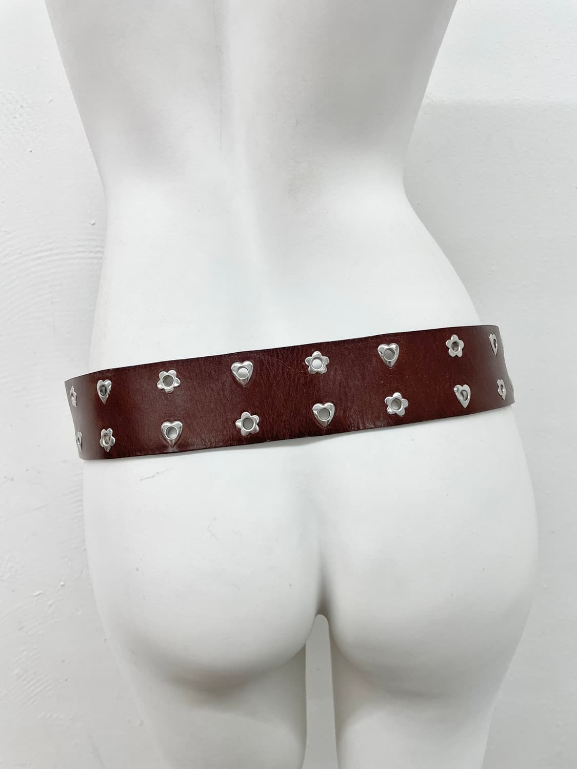 리얼레더 키치 스터드 펀칭 버클 벨트 상품이미지4