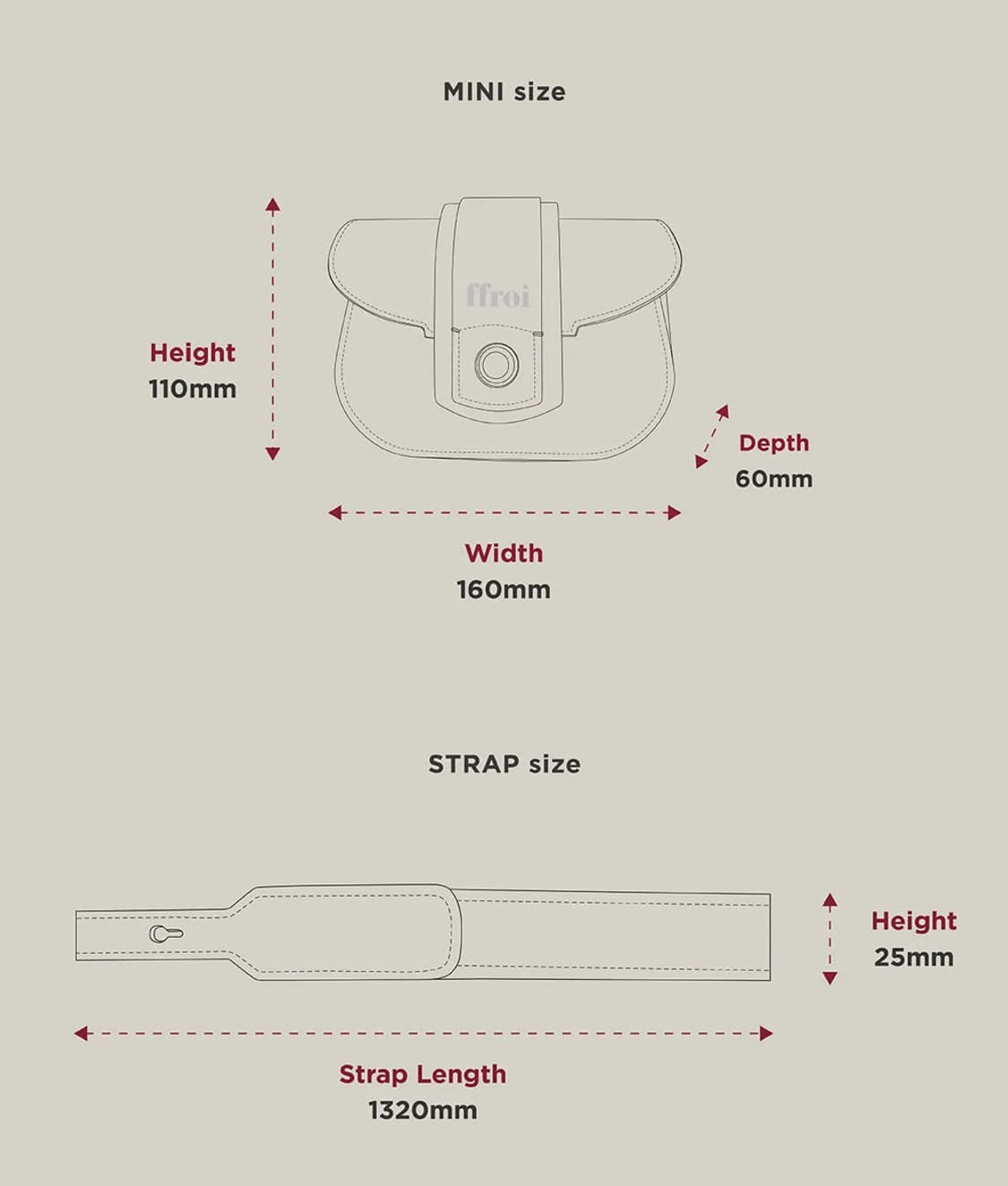 프루아 에버 미니 c 크로스백 레드 상품이미지5