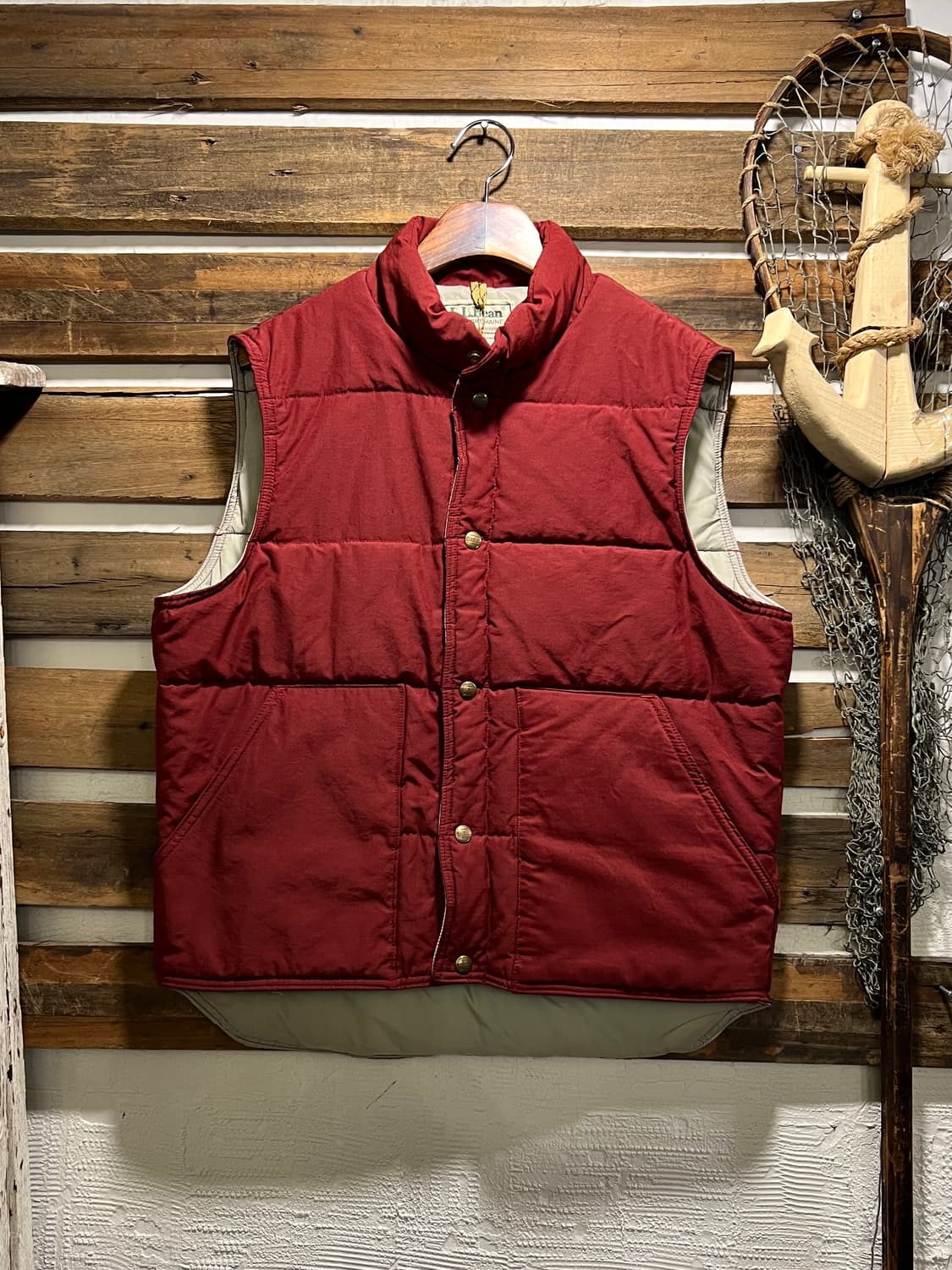 [L]80's 엘엘빈 USA 레드 Hollofil 패딩 베스트 상품이미지1