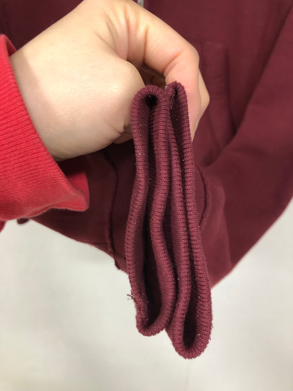 아베크롬비 여성 슬림 딱붙핏 기모 후드집업 _ 버건디 상품이미지5