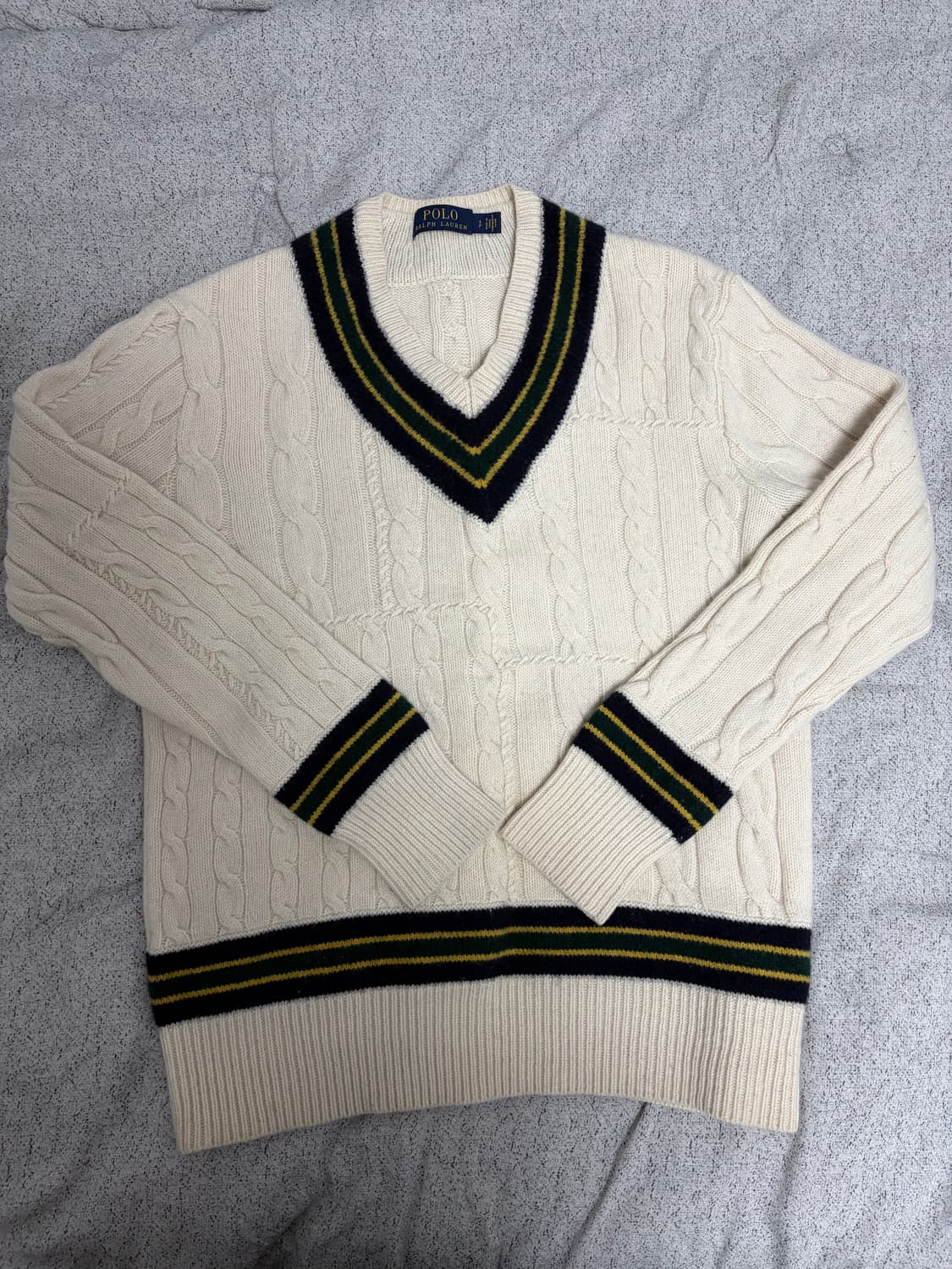 폴로 울 캐시미어 케이블 크리켓 니트 S 판매합니다. 상품이미지1