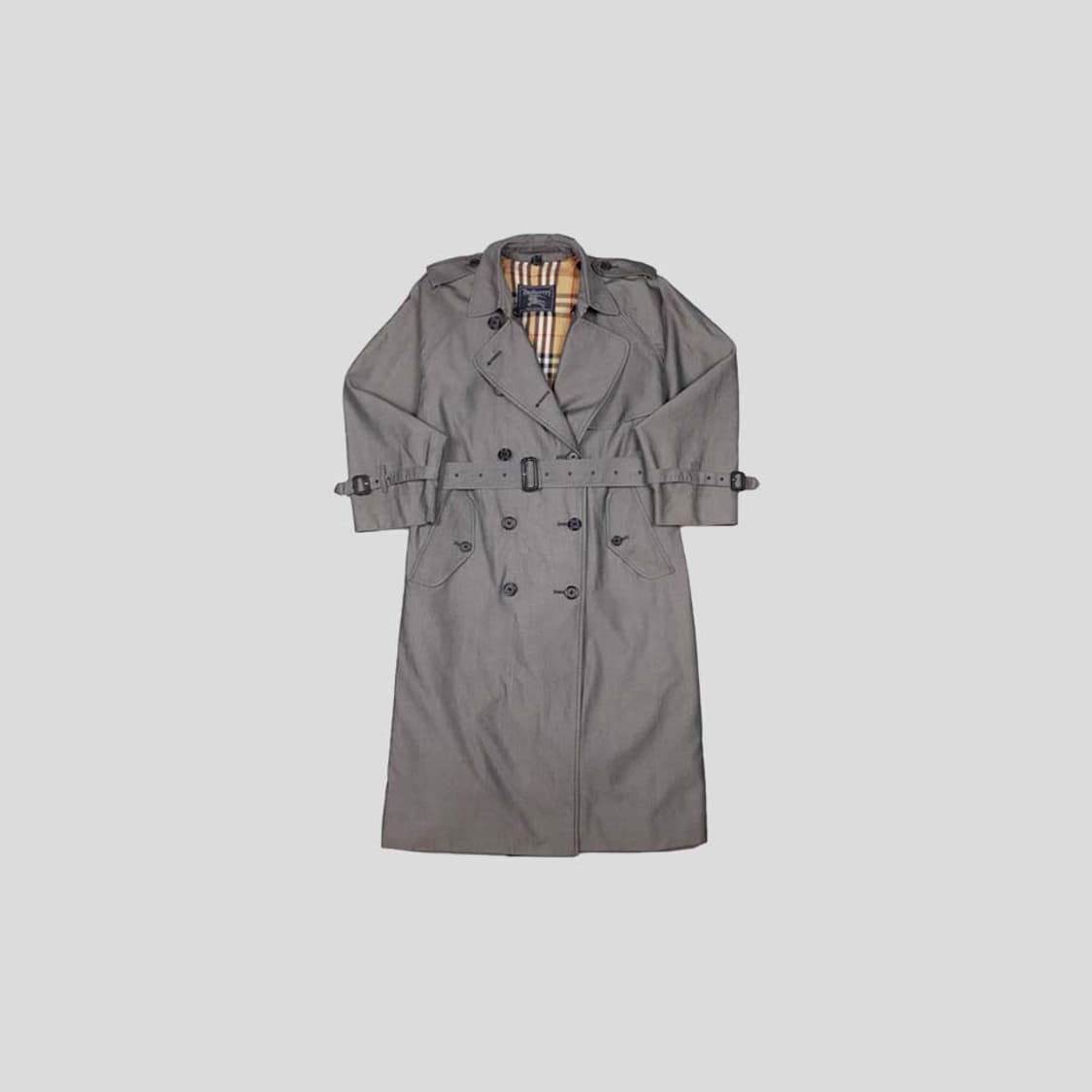 버버리 그레이 이너 노바체크 레글런 코튼 트렌치 코트  상품이미지6
