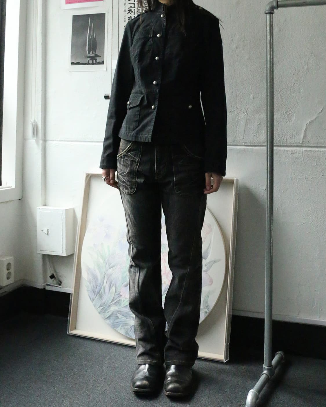 Lee 블랙 부츠컷 데님 팬츠  상품이미지3