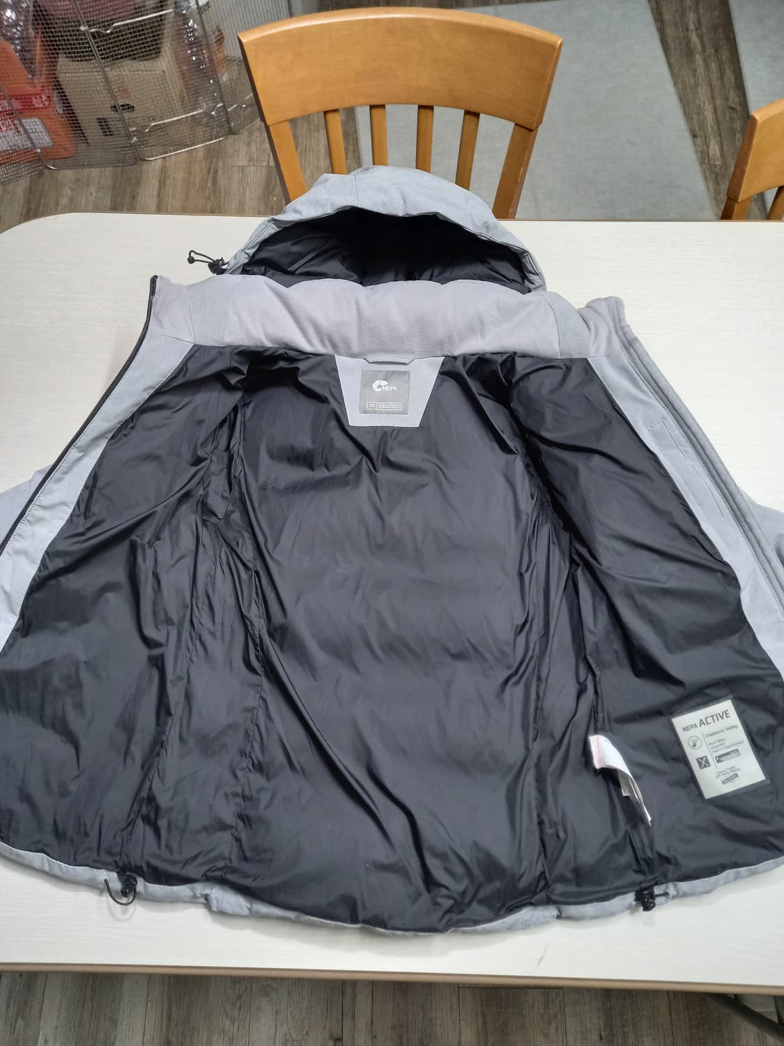 M90 NEPA Active 구스다운 숏패딩 그레이 M-994 상품이미지4