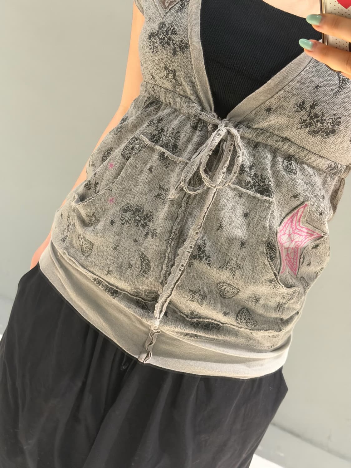 kawaii printing v-neck hood zip-up 상품이미지4