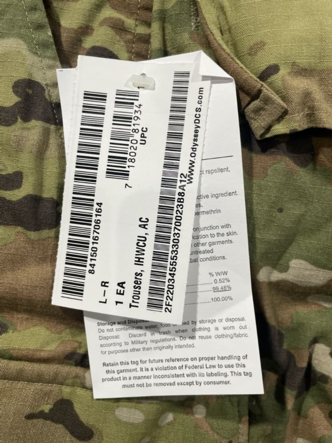 미 신형 OCP 여름 전투바지 상품이미지4