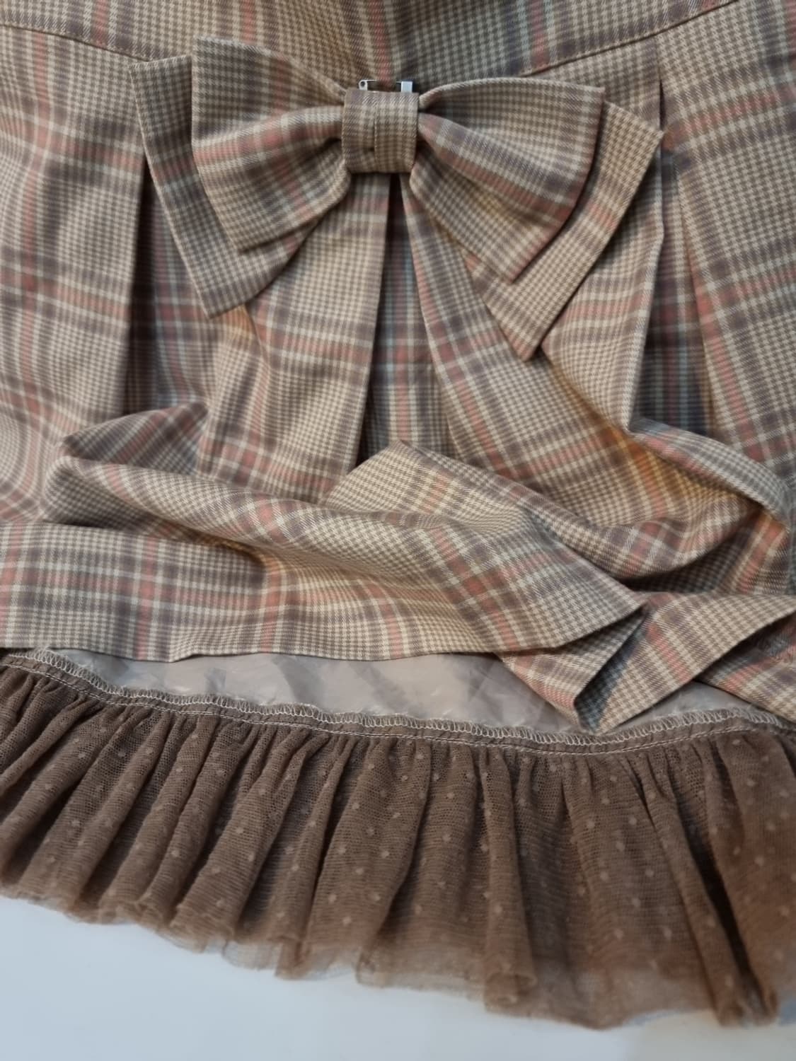 L EST ROSE 리본 체크 튜튜 스커트 상품이미지3
