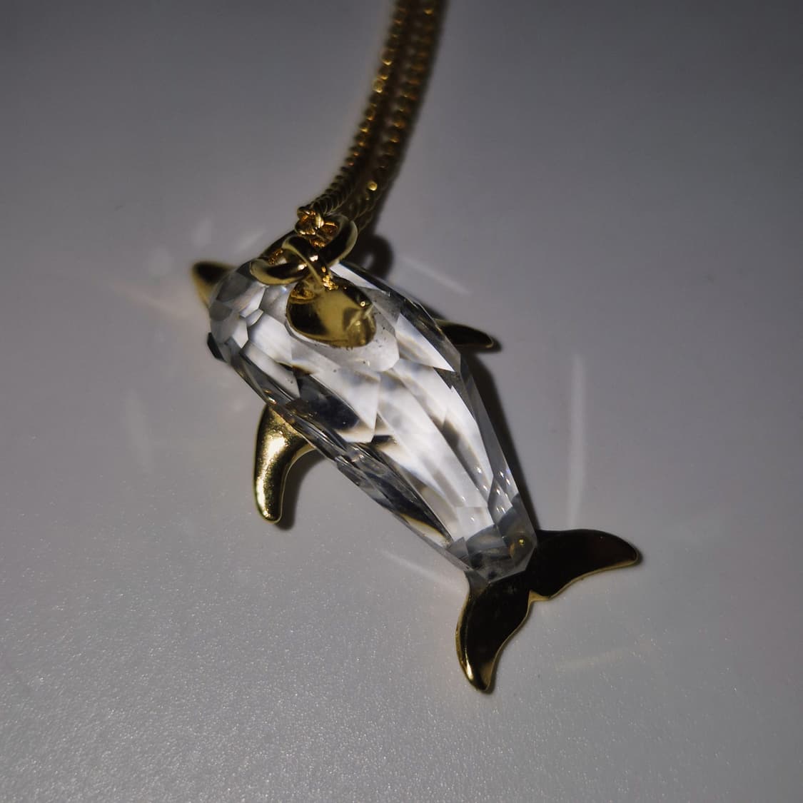 90s 스와로브스키 크리스탈 돌고래 목걸이 상품이미지9