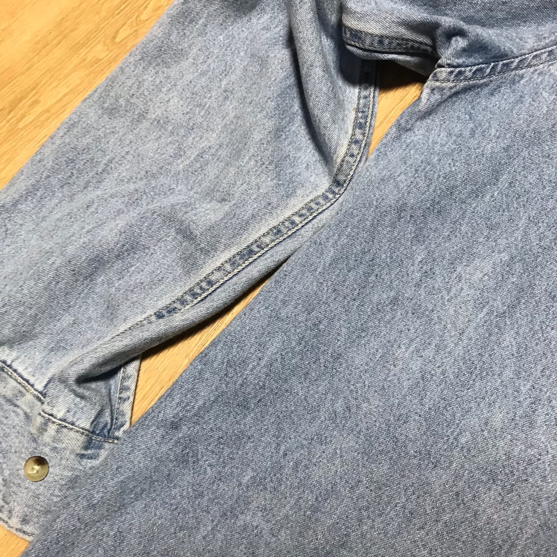 Usa 아메리칸 빈티지 헤비 연청 데님 셔츠 오버핏 상품이미지5