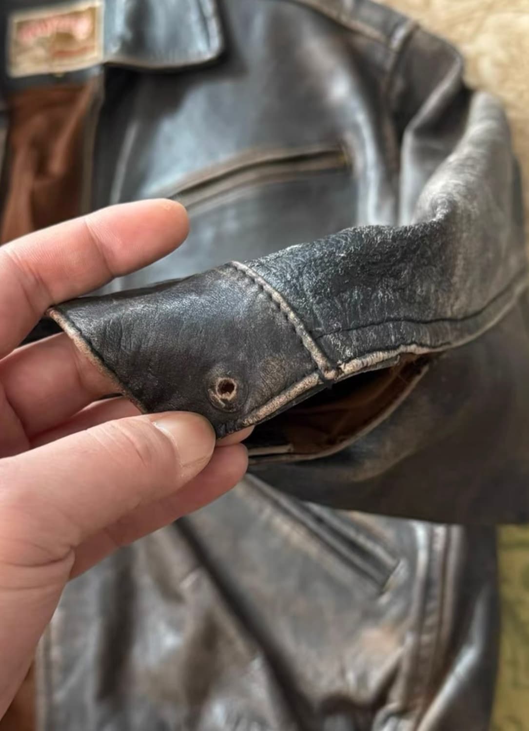 빈티지 스타일 1930's 밴디트 카우하이드 레더 자켓 상품이미지4