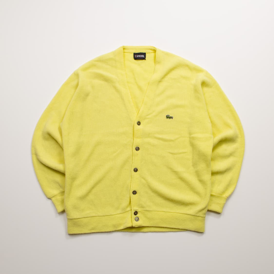 70s IZOD 라코스테 아크릴 가디건 옐로우 상품이미지2