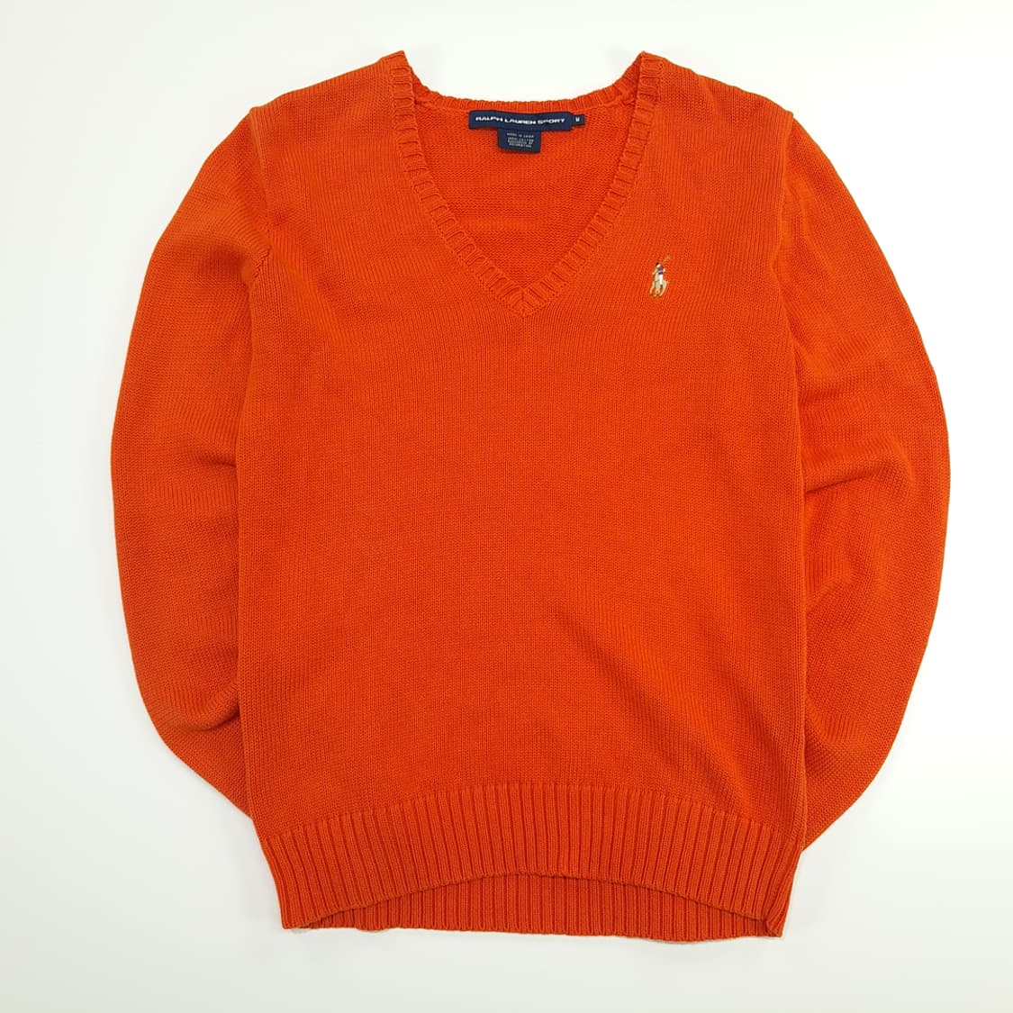 CN744W M 폴로 랄프로렌 오렌지 V넥 긴팔 니트 스웨터 상품이미지1