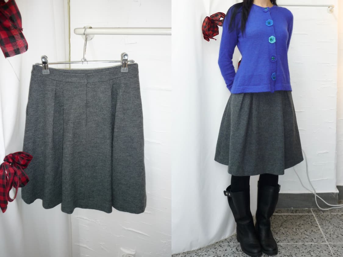 Charcoal flare midi skirt 상품이미지1