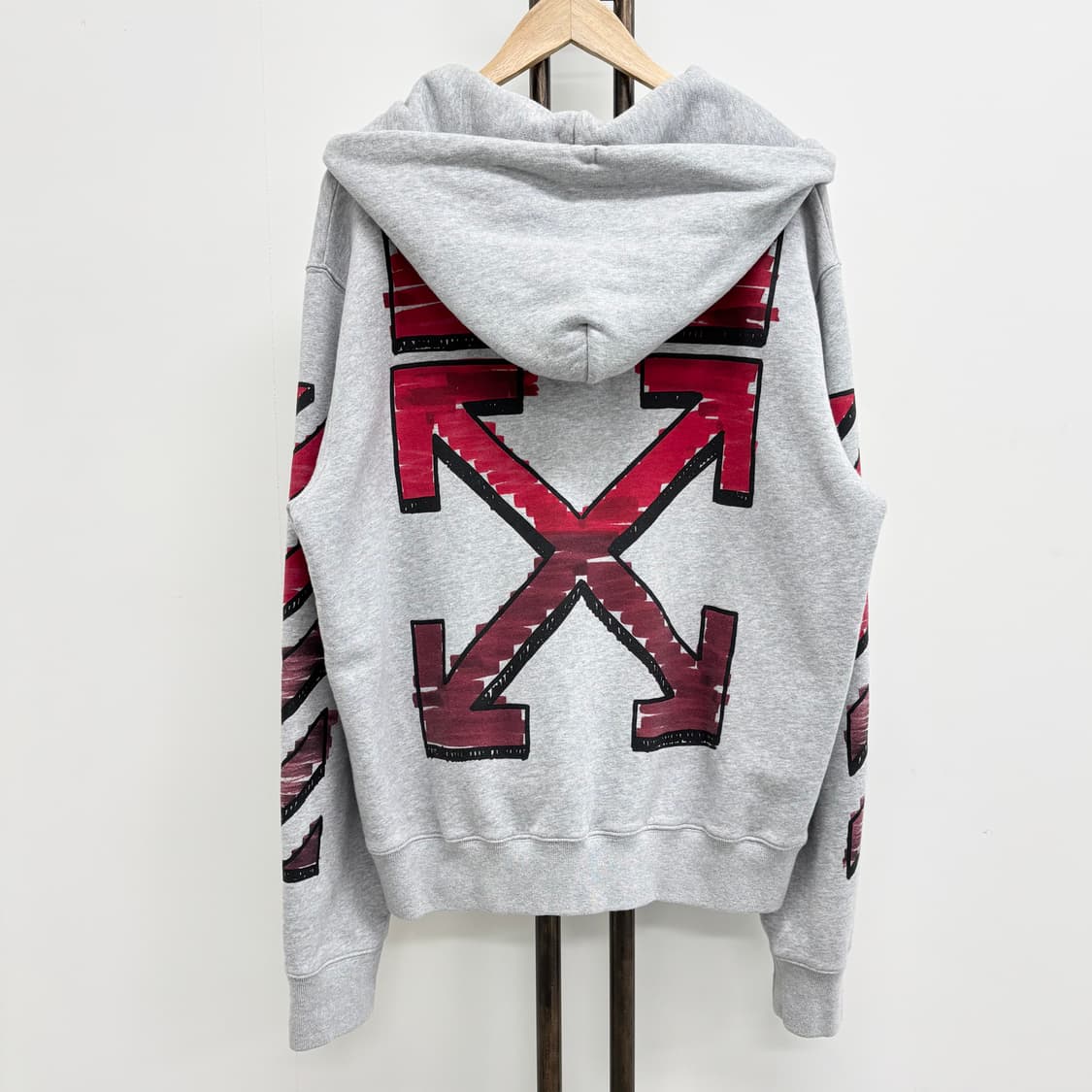 [XL]오프화이트 에로우 후드티 상품이미지1