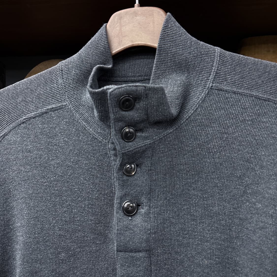 90s 폴로 랄프로렌 코튼리브 하프버튼 니트 스웨터 차콜 N988 상품이미지5