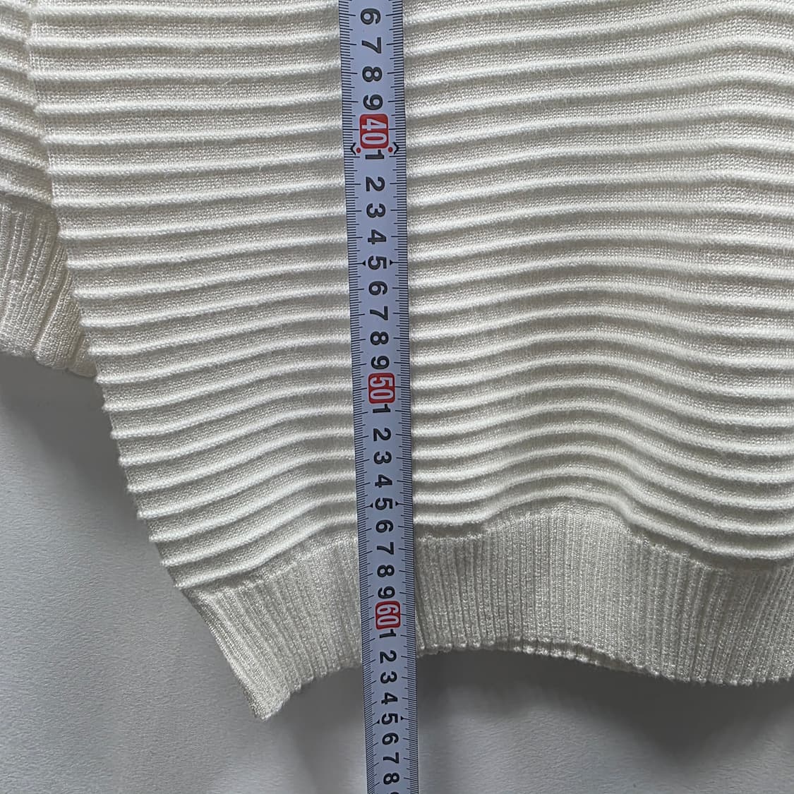 0178 [칼 라거펠트]라비에라 카라 화이트 골지 니트 66 상품이미지5