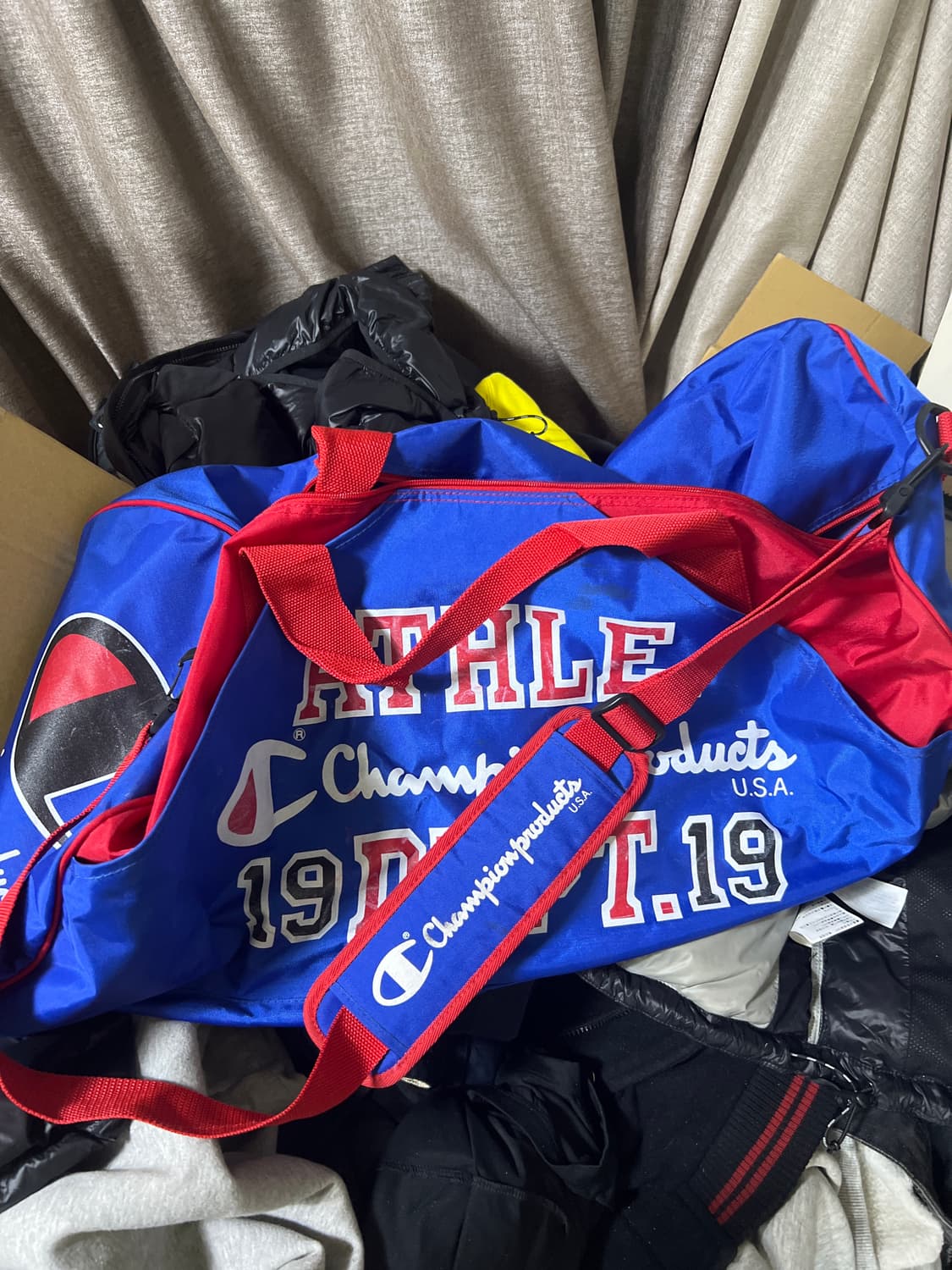 90s 챔피언90s 챔피온 더플백 블루/레드 스포츠 가방 더플백 상품이미지1