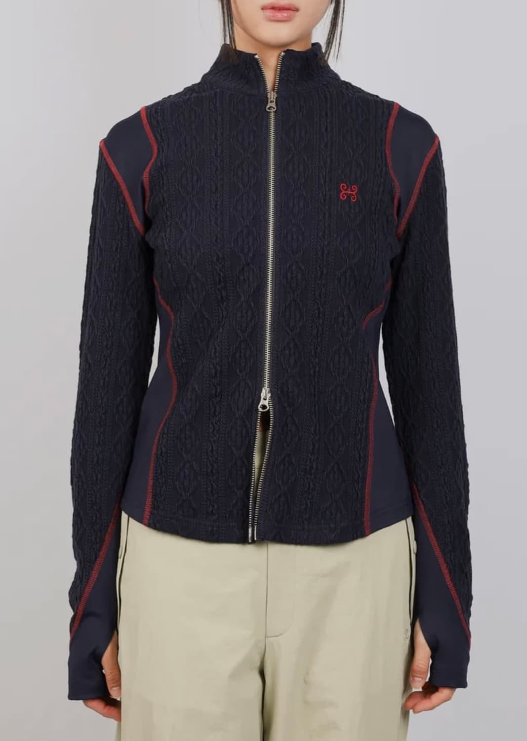 AIR CABLE KNIT HALF 2WAY ZIP UP JACKET-V 상품이미지7