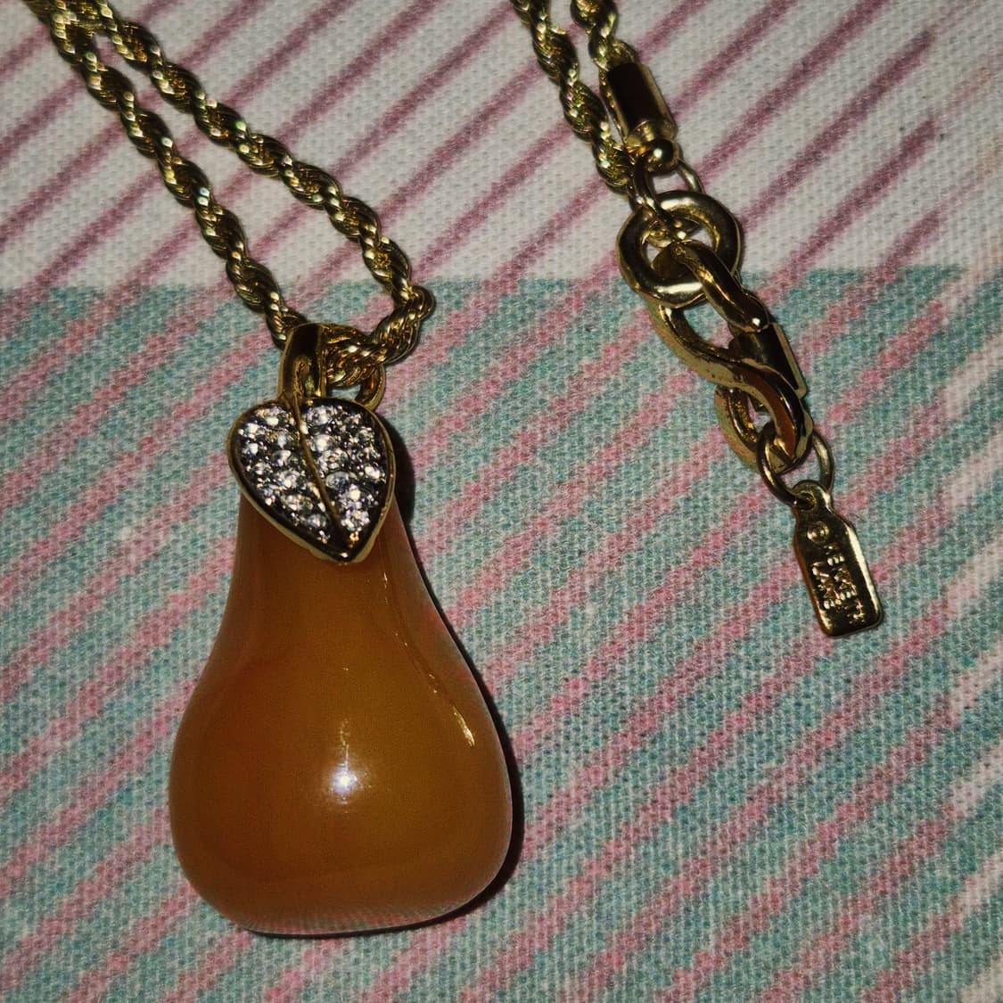 90s 미국 케네스제이 크리스탈 빅 서양배 목걸이 상품이미지9