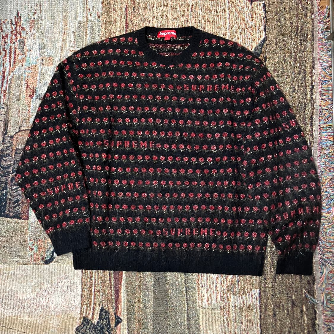 [L] 25FW 슈프림 메탈릭 플라워 스웨터 상품이미지3