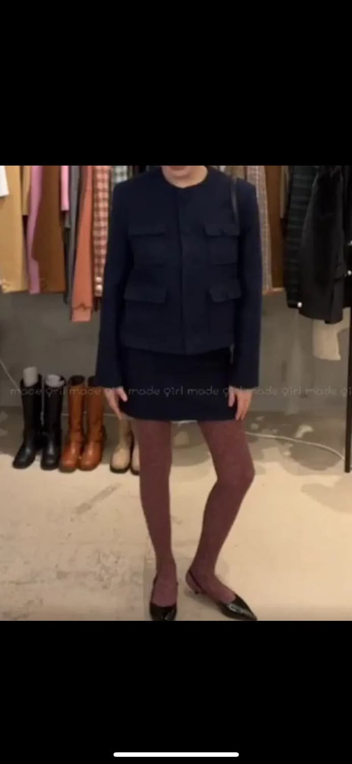 헬더 부클트위드스커트 블랙 상품이미지2