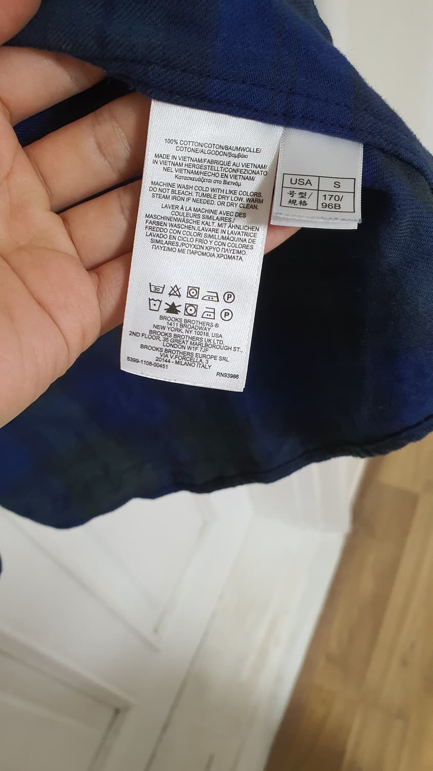 브룩스브라더스 타탄 블랙와치 셔츠 S 리젠트핏 상품이미지4