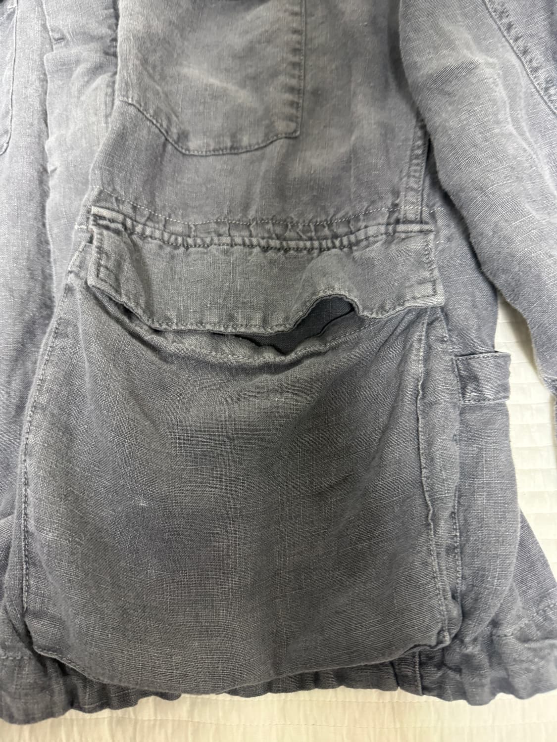 (3) 폴리테루 린넨 필드 자켓 페이디드 블루  상품이미지4