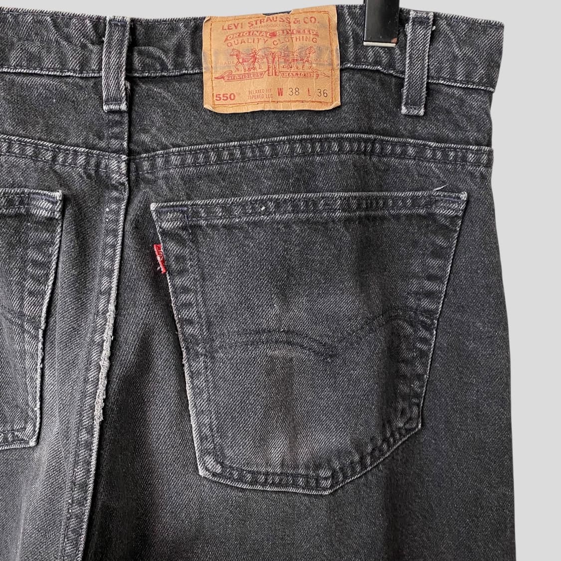 (38)90s 리바이스550 흑청 데님 청바지 상품이미지5